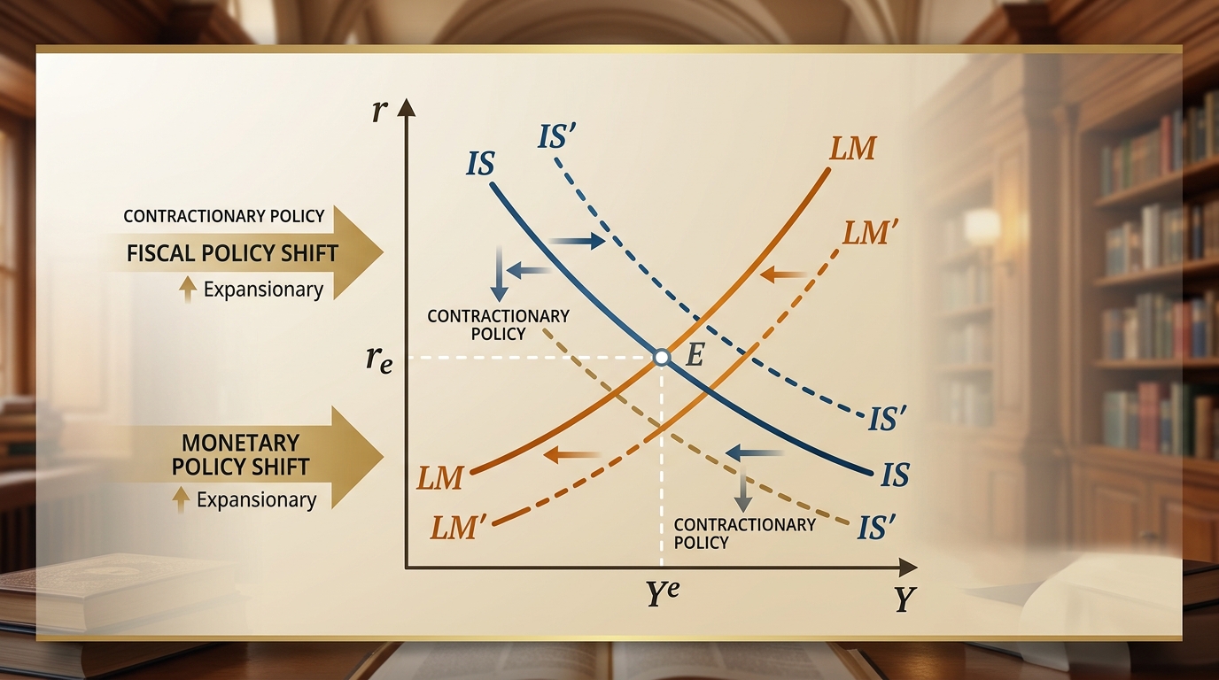 Illustration for IS-LM Model: Goods & Money Market Equilibrium, Policy Multipliers & DU Exam Numericals