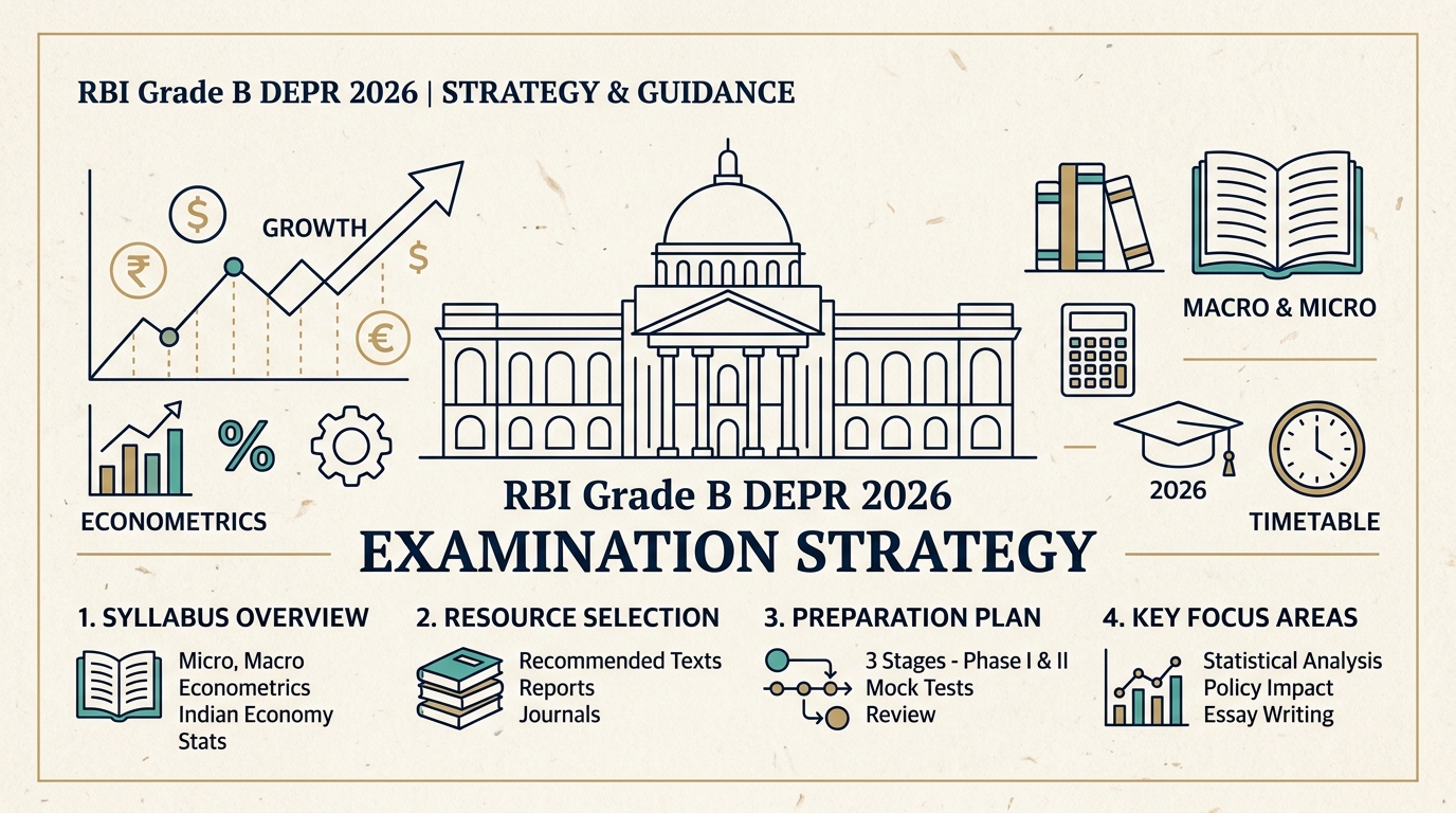 Illustration for RBI Grade B DEPR 2026 Preparation: Phase 1 & 2 Syllabus, DSE Course Mapping & Books